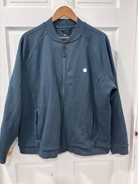Apple Employee Men’s Bomber Style Jacket Size XL Gray Full Zip Heavyweight NWOT